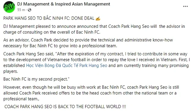 HLV Park Hang Seo ký hợp đồng với CLB Bắc Ninh, lộ điều khoản có thể dẫn dắt ĐTQG - Ảnh 2.
