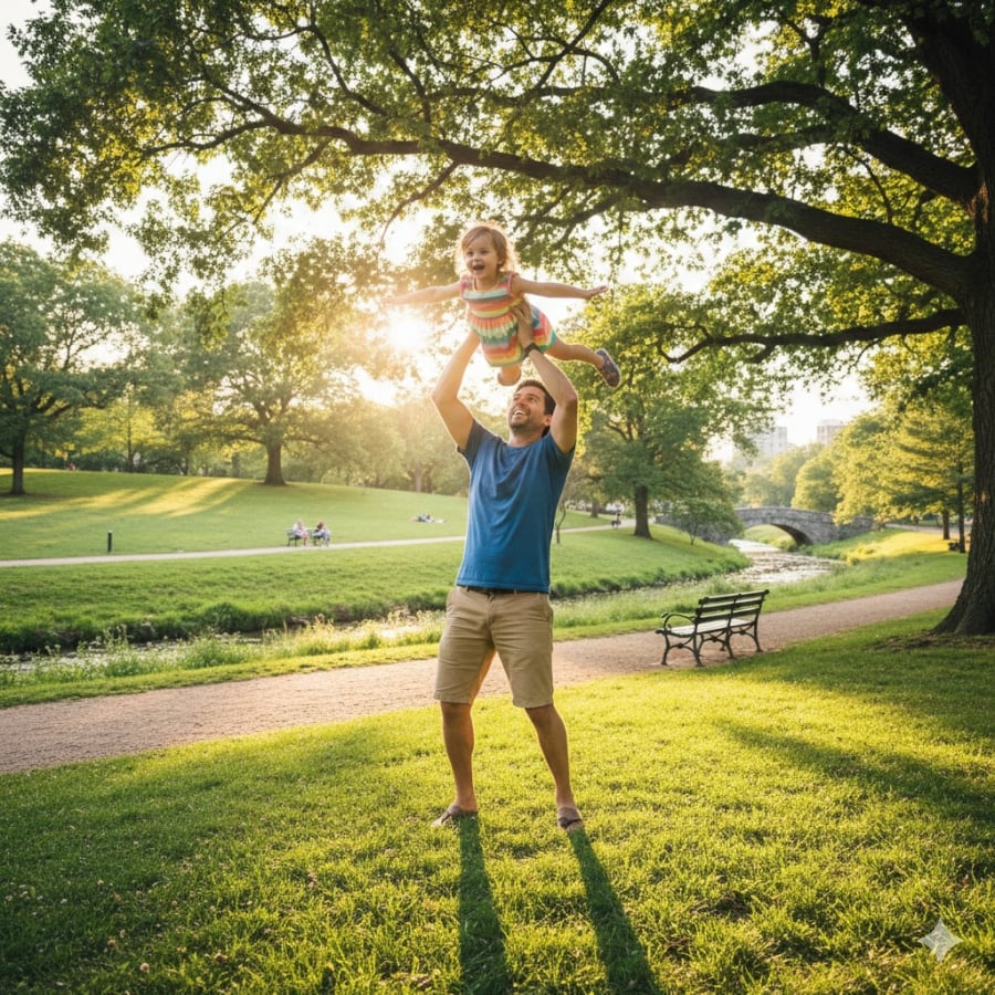 Bố tham gia chăm sóc và chơi cùng con từ sớm giúp kích thích tư duy, khả năng khám phá và phát triển trí tuệ toàn diện.